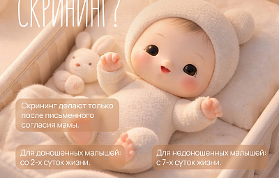 Инфографика о неонатальном скрининге 